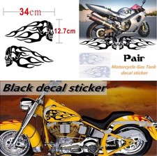 2x Black Motorcycle Skull