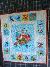 Handmade Patchwork Quilt Throw Blanket Childs Pirate Panel  28" x 31"