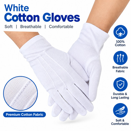 Adult white formal gloves men - adult,