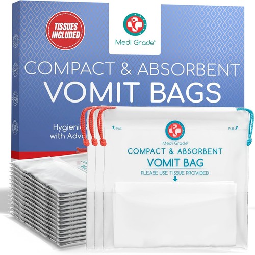 Medi grade absorbent sick bags - absorbent,