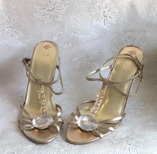 LADIES GOLD JEWELLED HIGH HEEL