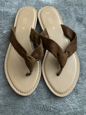 Next Brown Suede Flip Flops