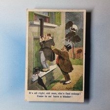 Comic Postcard 1910 Drunk Man