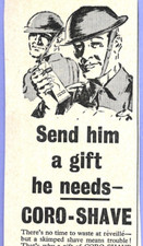 Vintage WW2 Coro Shave Print Advert Soldiers Military Frontline Send Gift