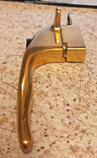 Non Locking cockspur Window Handle brass 21mm backset Left Hand push button open