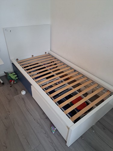 White ikea malm bed - ikea, frame
