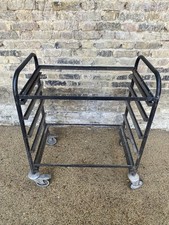 Industrial Reclaimed Vintage Black Trolley Cart Wheeled Table, London E7 9JF