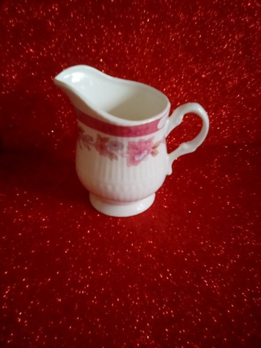 Vintage pink floral bone - vintage,