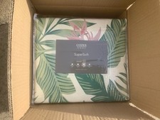 BRAND NEW COZEE HOME SUPERSOFT PALM PRINT REVERSIBLE SUPERKING DUVET SET