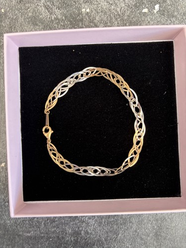 9ct gold bracelet two tone - two,