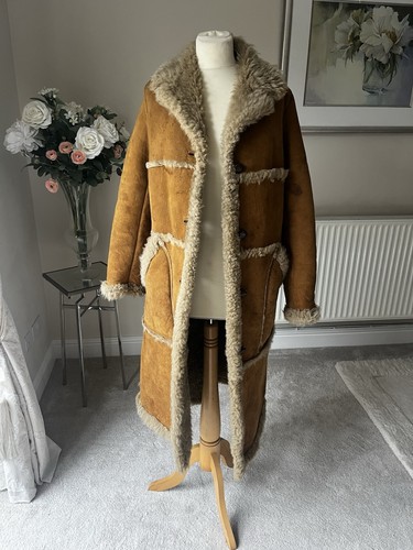 Vintage full length suede coat - vintage,