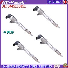 4PC New 0445110351 Fiat Peugeot Vauxhall Citroen 1.3 CDTI Multijet Fuel Injector