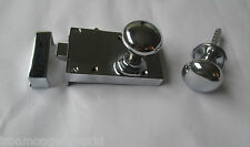 HEAVY SOLID BRASS VINTAGE GEORGIAN STYLE BATHROOM BEDROOM RIM DOOR LATCH LOCK