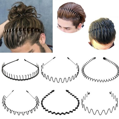 Black metal sports hairband - metal,