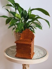 Vintage Salt Box Wooden  French Cottage Style Pine Wall Mounted Country Kitchen 