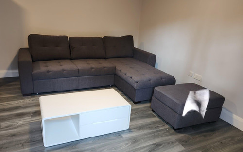Modern grey corner sofa bed - modern,