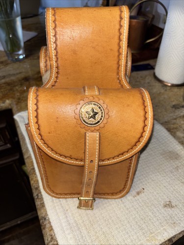 Western leather saddle bag - western,