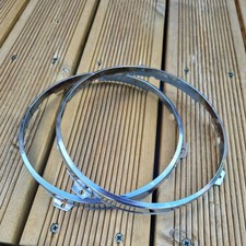 MGA, MGB, MGB-GT, MIDGET, MGC, MGC-GT HEADLAMP INNER CHROME RIMS x 2