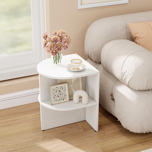 Half round nightstand tier - half, 2-tier