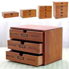 Metal Jewelry Storage Box Vintage Wood Three-layer Nine Small Drawer Type Drawer