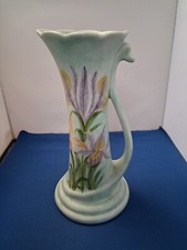 Tall Radford Green Vase with Iris flowers 26 cm