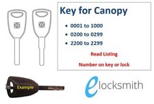 Key for Carryboy Canopy & Hard Top Keys Cut - SEE LISTING