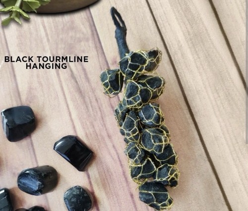 Black tourmaline celestite - black,