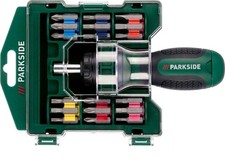 Parkside Ratchet Screwdriver & Bit Set – 31-Piece With Magnetic Bit Holder
