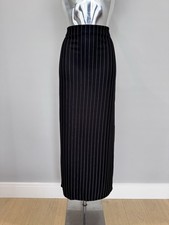 Black White Striped Pencil Long Maxi Skirt Size 16
