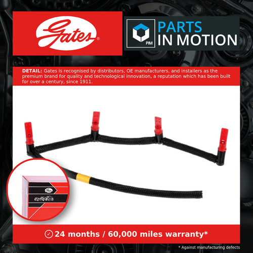 Moulded fuel hose pipe - moulded, fits