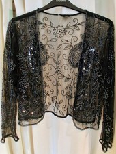 Exquisite Heavily beaded and sequinned sparkle evening/party jacket size 14