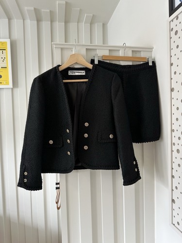 Zara tweed boucle black - tweed,
