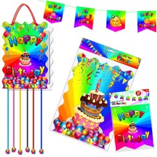 Piñata with Flags Banner