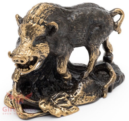 Solid brass figurine wild - brass, of