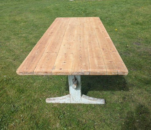 Vintage pine refectory table - vintage, 6