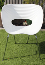 Genuine Vintage Vitra Tom Vac Ron Arad Mid Century White Tub Shell & Steel Chair