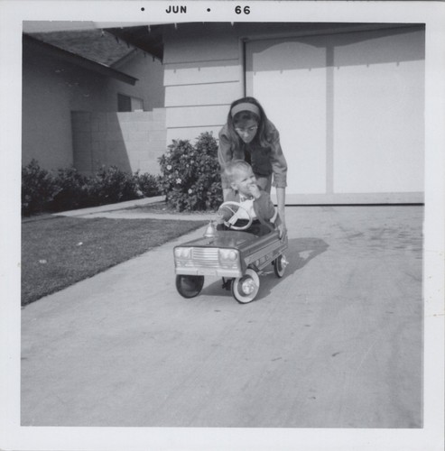 1966 girl boy pedal car - boy,