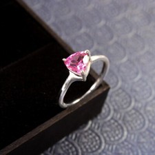 925 Sterling Silver Ring Pink