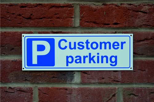 Customer parking sign - sign, or