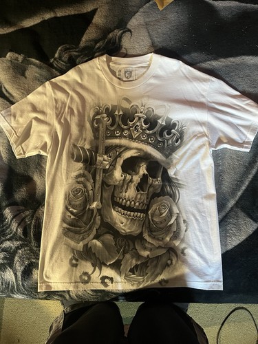 Abel skull shirt white - og,
