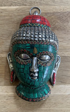 Buddha mask cast - cast, silver