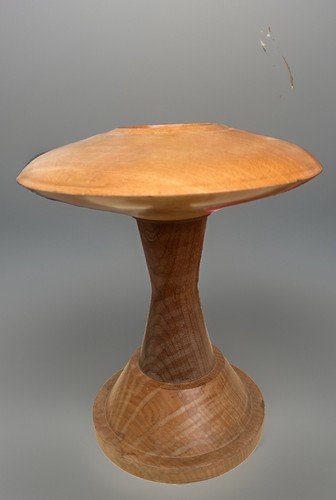 Hand turned wooden hat wig - turned,