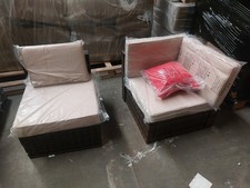 Outdoor Rattan Brown Single + Corner Sofa w/ Cushion PLEASE READ DESCRIPTION