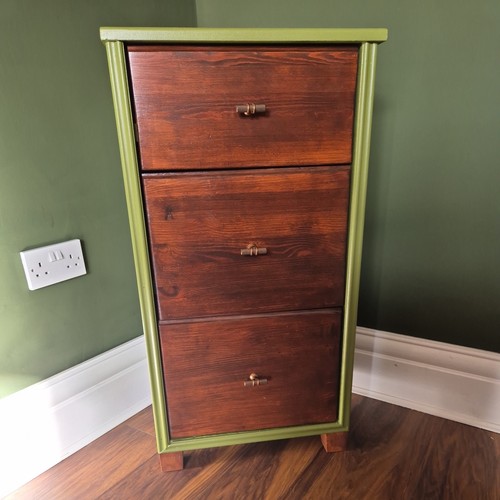 Green painted wood drawer - green,