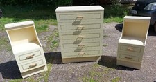 Vintage Pair of Cream Bedside