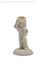 RARE Antique Royal Worcester figurine c1865 Coal man Spill Vase Blanc