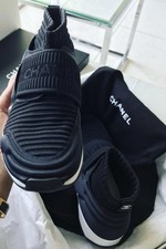 Chanel Black Slip On Trainers