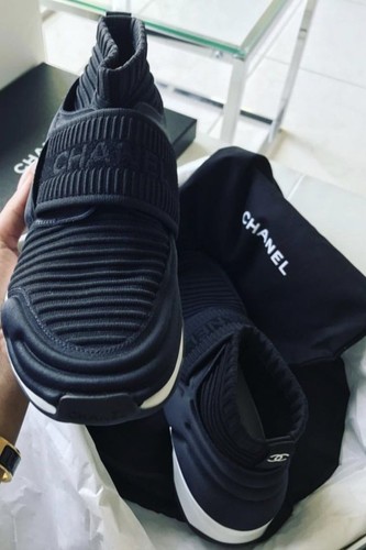Chanel black slip trainers - slip,
