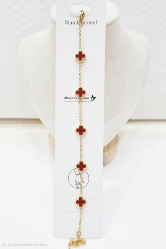 Red and gold tone - gold-tone, clover