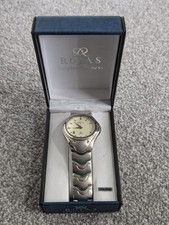 Roja Mens Brushed Stainless Steel Quartz Watch - Working & Boxed
